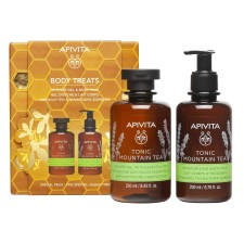 Apivita Body Treats Set Xmas24 Tonic Mountain Tea Shower Gel & Body Milk