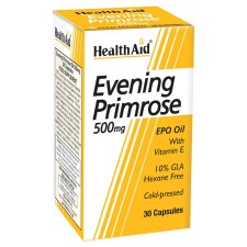 Health Aid Evening Primrose Oil 500mg x 30 Capsules With Vitamin E - Reduces Menopausal Symptoms
