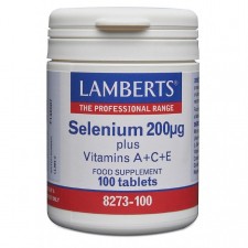 Lamberts Selenium 200μg Plus Vitamins A+C+E x 100 Tablets