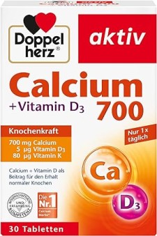 Doppelherz Calcium 700mg + Vitamin D3 x 30 Tablets Pack 1+1 Free