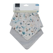 Kikka Boo Muslin Bibs Set Dreamy Fields Grey 2 pcs