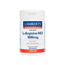 Lamberts L-Arginine HCI 1000mg x 90 Tablets - For Easy Absorbtion