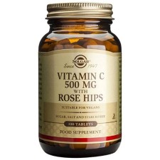 Solgar Vitamin C 500mg With Rose Hips x 100 Tablets - For Energy And The Support Of Immune System