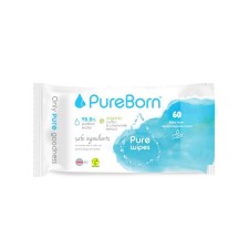 PURE BORN BABY WIPES 60PIECES
