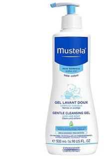 MUSTELA GENTLE CLEANSING GEL FOR HAIR& BODY. CLEANS& SOFTENS 500ML