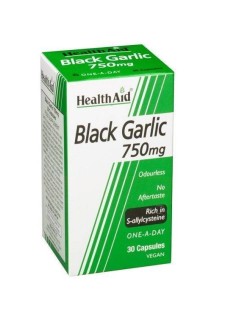 HEALTH AID BLACK GARLIC 750MG, CONTRIBUTE TO MAINTENANCE OF HEALTHY HEART& IMMUNE SYSTEM 30TABLETS