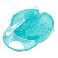 DR. BROWNS TRAVEL FRESH BOWL& SPOON 4m+, 1 PACK TURQUOISE