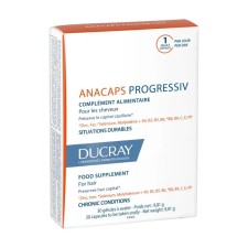 Ducray Anacaps Progressiv Food Supplement - Promotes Hair Longevity In Chronic Situation 30 Capsules