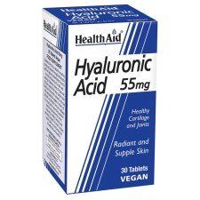 Health Aid Hyaluronic Acid 55mg x 30 Veg Tablets - Supports Healthy Skin, Cartilage & Joints