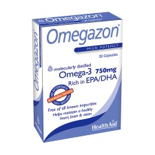 HEALTH AID OMEGAZON, OMEGA-3 FISH OIL 750MG. FOR HEALTHY HEART, BRAIN& VISION 30CAPSULES