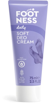 FOOTNESS DAILY SOFT DEO CREAM 3IN1 FOR SOFT, MOISTURIZED AND DEODORIZED FEET 75ML