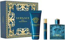 Versace Eros Eau De Toilette 100ml + Travel Spray 10ml + Shower Gel 150ml Gift Set