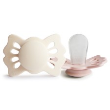 Frigg Lucky Silicone Pacifier Cream/Blush 0-6 months 2s
