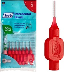 TePe Interdental Red Brushes Original 0.50mm x 8 Pieces