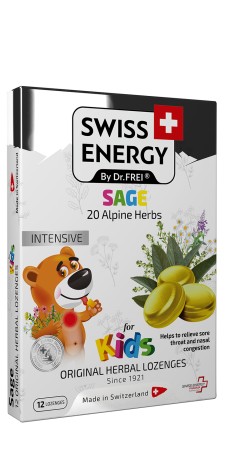 Swiss Energy Sage x 12 Kids Lozenges