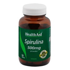 HEALTH AID SPIRULINA 500MG, ANTIOXIDANT. SUPERFOOD WITH HIGH CONCENTRATION OF B12 60TABLETS