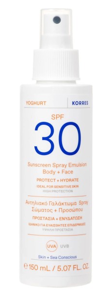 Korres Yoghurt SPF30+ Body Face Protect Hydrate Spray 150ml