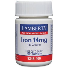 Lamberts Iron 14MG (As Citrate) x 100 Tablets