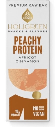 Holigreen Premium Peachy Protein Apricot Cinnamon Raw Bar x 12g