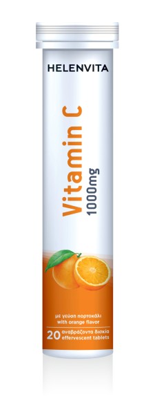 Helenvita Vitamin C 1000mg 20 Effervescent Tablets Orange Flavor