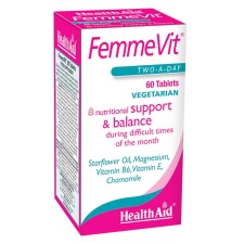 Health Aid FemmeVit x 60 Veg Tablets - Support & Balance During Difficult Times Of The Month