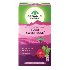ORGANIC INDIA TULSI SWEET ROSE TEA, CAFFEINE FREE 25TEABAGS