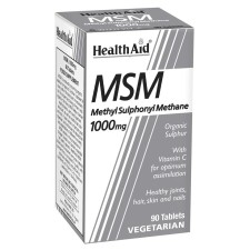 Health Aid MSM (MethylSulphonylMethane) 1000mg x 90 Tablets - For Healthy Joints, Nails, Skin & Hair