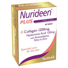 Health Aid Nurideen Plus x 60 Tablets - Collagen 1200mg & Hyaluronic Acid 120mg - Specialist Care For The Skin