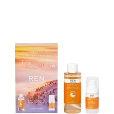REN CLEAN SKINCARE ITS ALL GLOW RADIANCE DUO KIT. INCLUDES EYE CREAM 15ML + GLOW  DAILY TONIC 100ML 