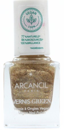 Arcancil Vernis Green Vegan Nail Polish Golden Top Coat No 010