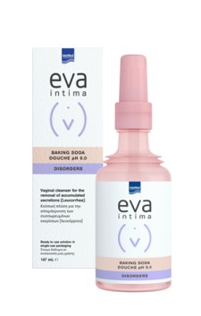 INTERMED EVA DOUCHE BAKING SODA PH 9.0. FOR EFFECTIVE REMOVAL OR ACCUMULATED VAGINAL SECRETIONS 147ML