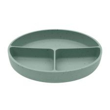 Kikka Boo Divided Plate With Suction Platinum Silicone Sage