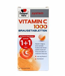 Doppelherz Vitamin C 1000 x 20 Effervescent Tablets Pack 1+1 (40 Effervescent Tablets)