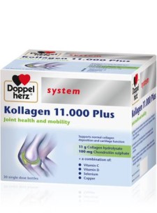 DOPPELHERZ COLLAGEN 11.000 PLUS 30 AMPOULLES OF 25ML, HELPS MAINTAIN JOINT HEALTH AND WELL BEING, BERRY TASTE