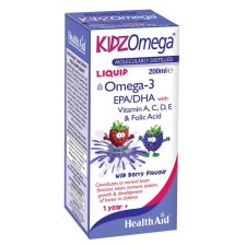 Health Aid Kidz Omega-3 Liquid x 200ml - Maintain Optimum Growth, Brain Function, Immunity And Overall Well Being
