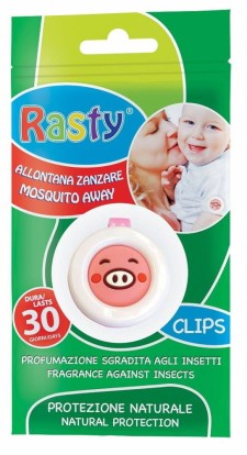 BRAND ITALIA ANTI-MOSQUITO RASTY CLIPS, NATURAL PROTECTION FOR BABIES. VARIOUS DESIGNS 1PIECE