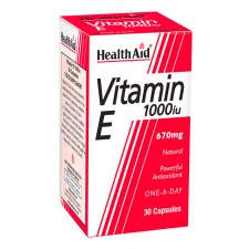 HEALTH AID VITAMIN E 1000IU, POWERFULL ANTIOXIDANT 30CAPSULES