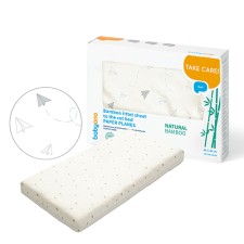 Babyono Bamboo Fitted Cot Bed Sheet Paper Planes 120x60cm