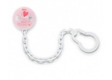 NUK BABY ROSE AND BLUE SOOTHER CHAIN 1PIECE