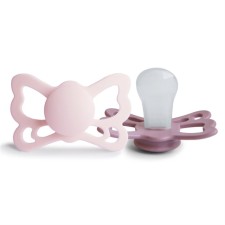 Frigg Butterfly Silicone Pacifier White Lilac/Twilight Mauve 6+ months 2s
