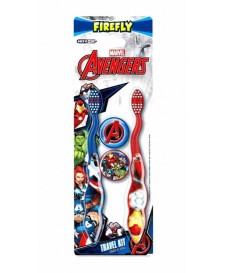 MARVEL AVENGERS TWIN PACK TOOTHBRUSHES WITH CAPS 3y+