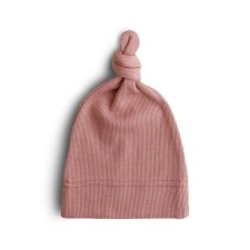 Mushie Ribbed Knotted Baby Beanie Cedar 0-3 months
