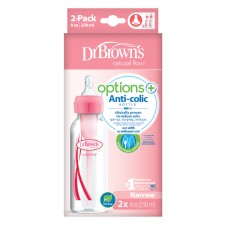 DR. BROWNS NATURAL FLOW OPTIONS+ ANTI-COLIC BOTTLES PINK 2PIECES* 250ML