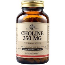 SOLGAR CHOLINE 350MG, SUPPORTS HEALTHY BRAIN& CELLULAR FUNCTION 100CAPSULES