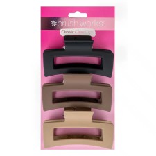 Brushworks Classic Claw Clips 3 Pieces