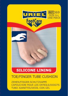 Uriel Foot Care Silicone Lining Toe Finger Tube Cushion 369 S-L 1pc