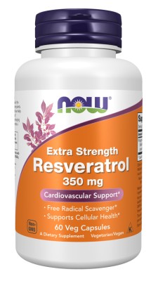Now Extra Strength Resveratrol 350mg 60 Capsules