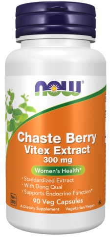 Now Chaste Berry Vitex Extract 300mg 90 Vegetarian Capsules