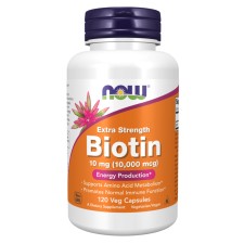 Now Biotin 10 mg (10.000 mcg) Extra Strength Veg Capsules 120s