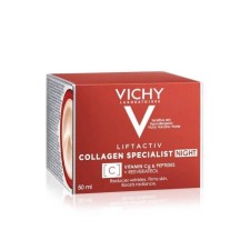 VICHY LIFTACTIV COLLAGEN SPECIALIST NIGHT. REDUCES WRINKLES- FIRMS SKIN- BOOSTS RADIANCE 50ML